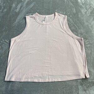 Lululemon Tank Top Womens 18 Pink Crew Neck Relaxed Hem Yoga Athletic Sleeveless